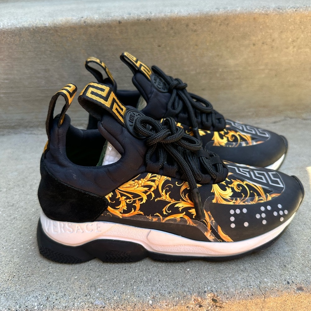 Versace Black and Gold Women's Sneakers